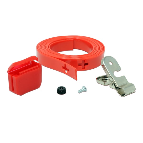 Crest Healthcare CleanGrip Anti-Ligature Tether with Security Clip and Adapter, red, 6 ft 116608 - main